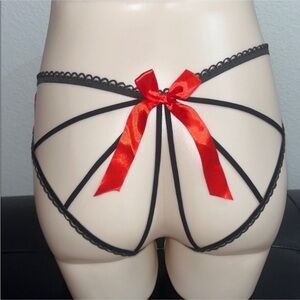 Elegant Red and Black Women's Lingerie Panty